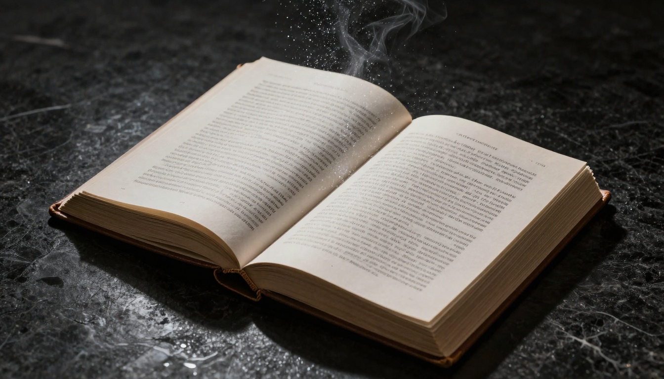 Un libro abierto sobre una mesa con un tablet al lado, representando el choque entre tradición y tecnología moderna.