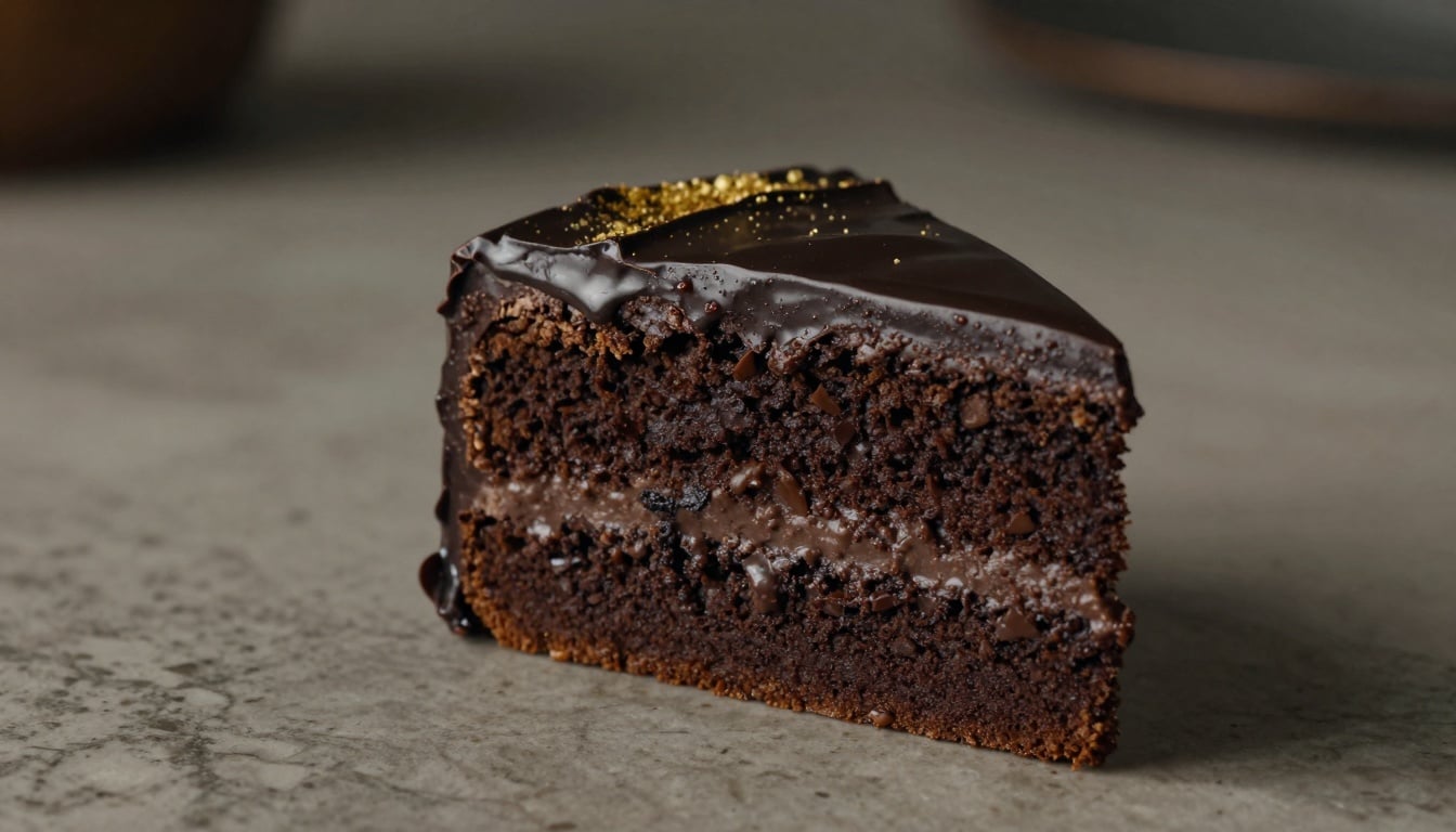 Decadent Dubai Chocolate Cake with Crunchy Biscuit Topping and Rich Ganache Drizzle