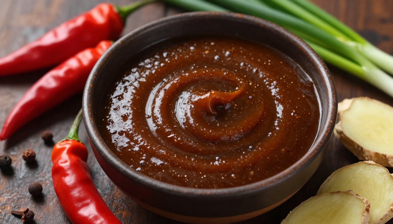 Homemade Jerk Sauce in a Jar, Bursting with Vibrant Colors and Tropical Aromas