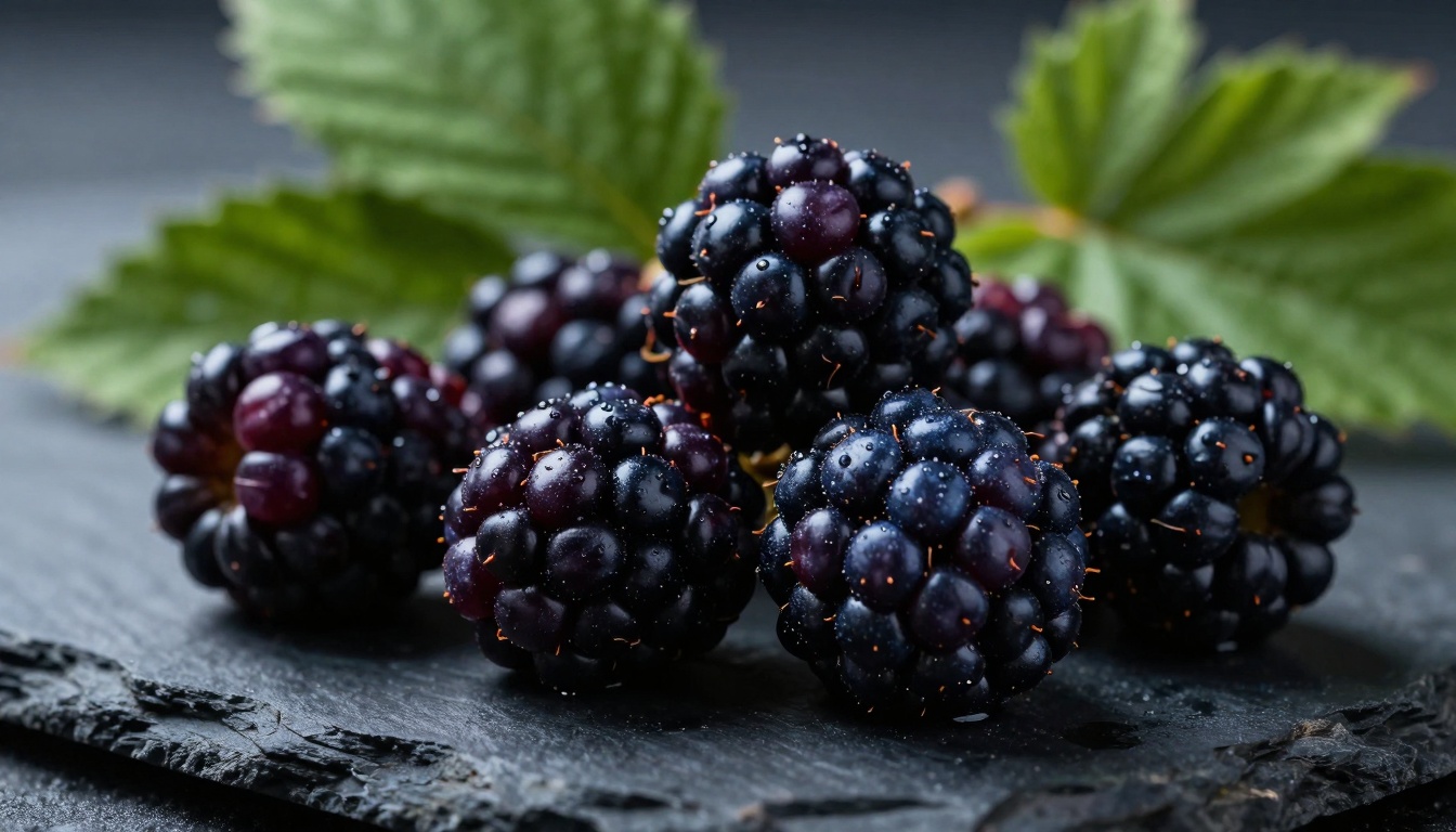 Fresh blackberries in a bowl, showcasing their deep purple hue and juicy appeal