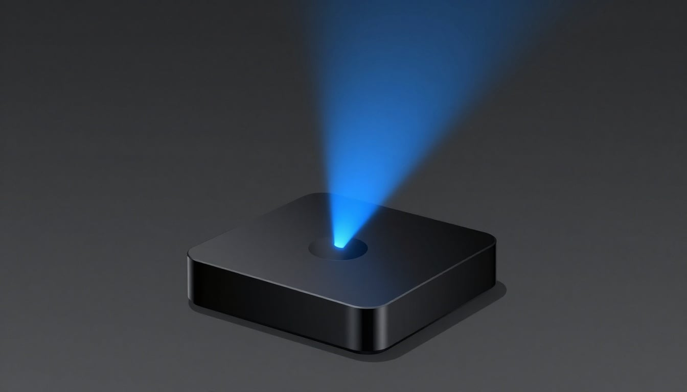 A sleek IPTV streaming device connected to a TV, showcasing crystal-clear 4K streams from popular Reddit-recommended setups