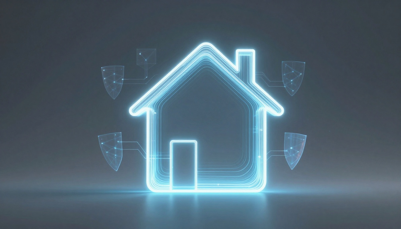 A cozy family home standing strong amid stormy skies, symbolizing protection from today's unpredictable threats