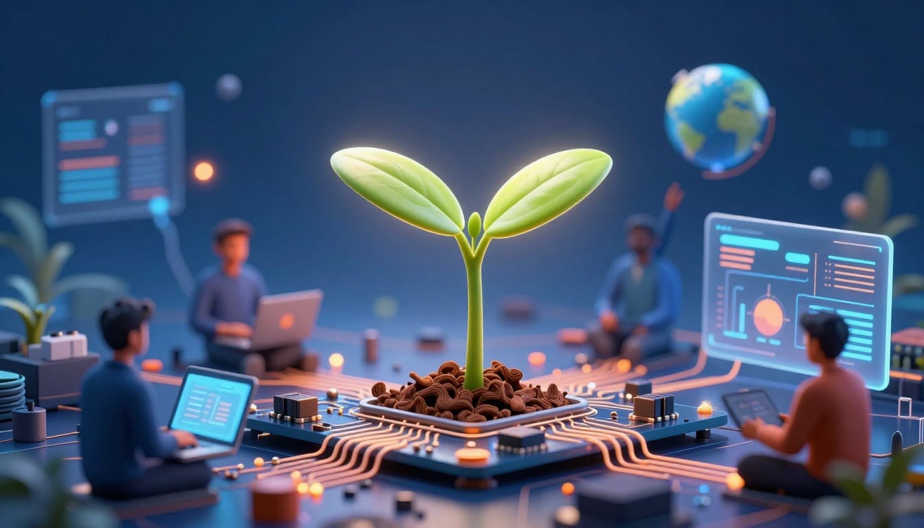 पीएम मोदी स्टार्टअप उद्यमियों के साथ बातचीत करते हुए