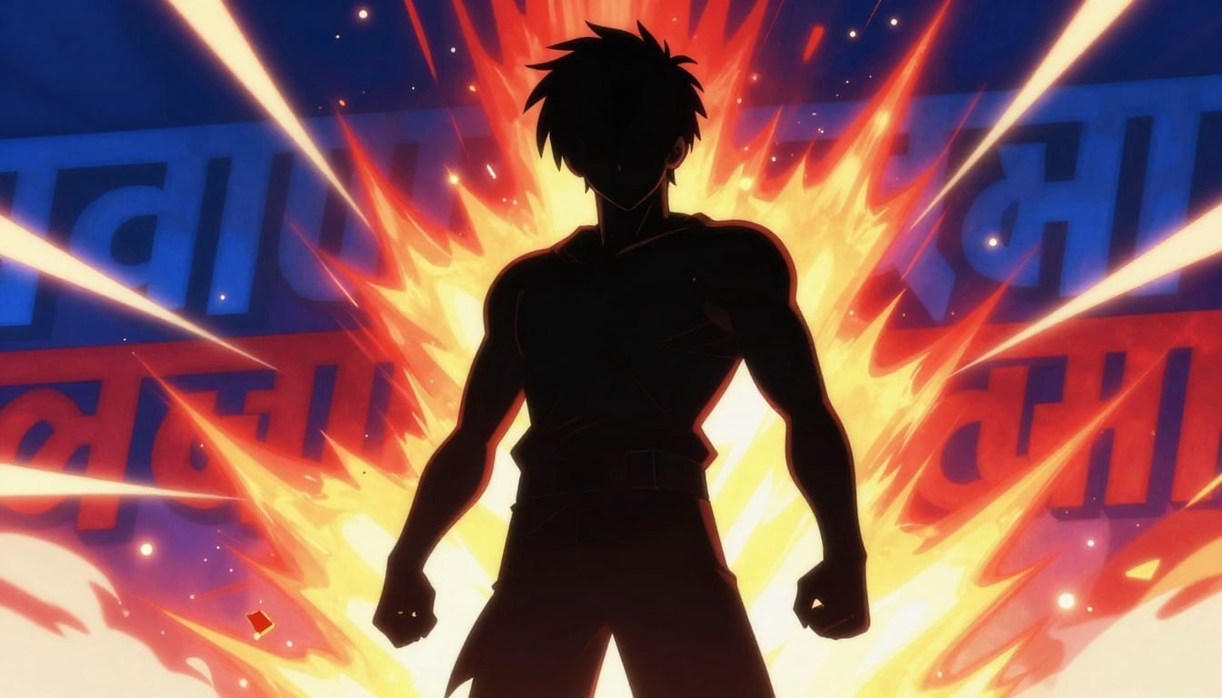 Vibrant anime characters in action, showcasing the excitement of Hindi dubbed series
