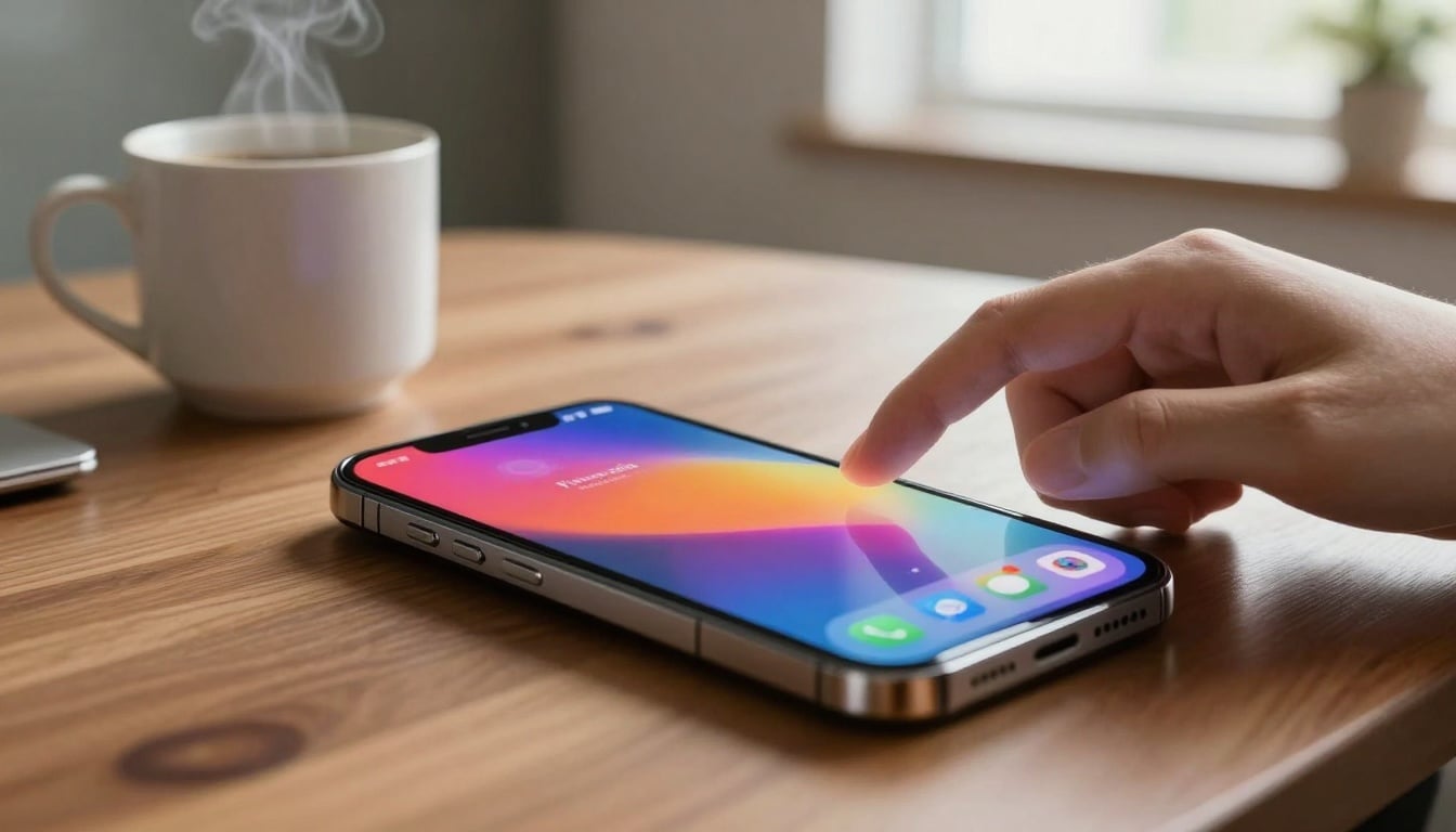 A cozy home setup with a person testing apps on multiple devices, highlighting the flexibility of remote work