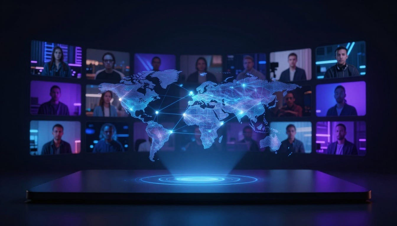 A vibrant diagram showing how IPTV networks stream video content directly to your home screen.